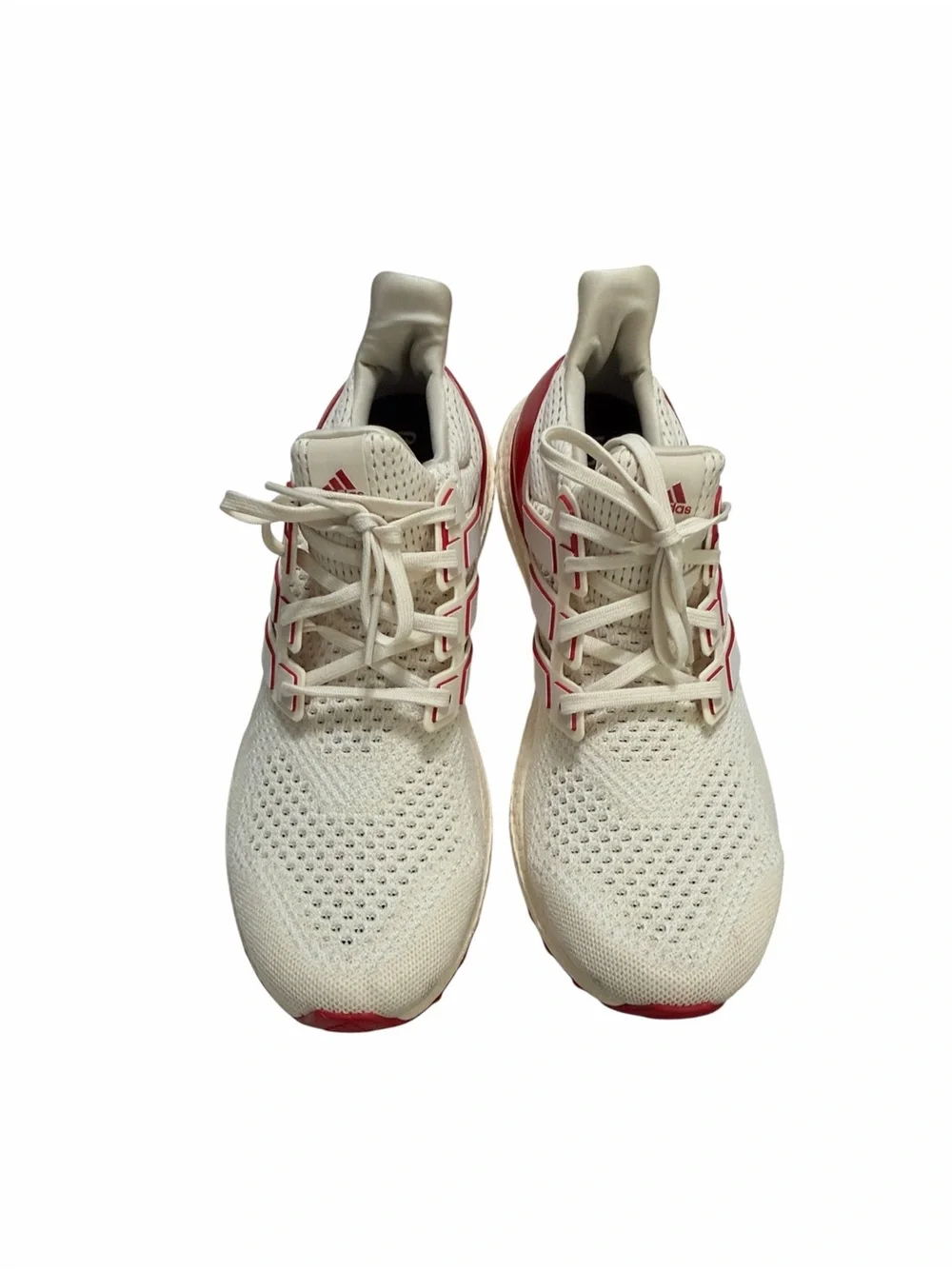 Adidas Ultra Boost 1.0 Sneakers Cream and Red Accents Size 12